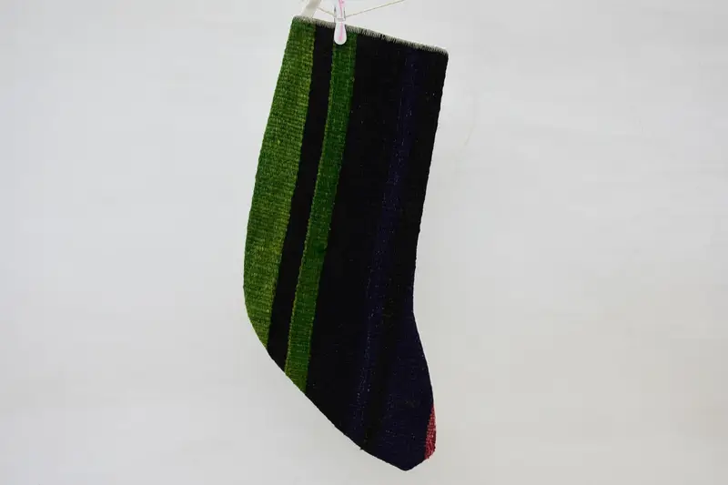 Media festiva de adorno verde y bronce, decoración navideña única