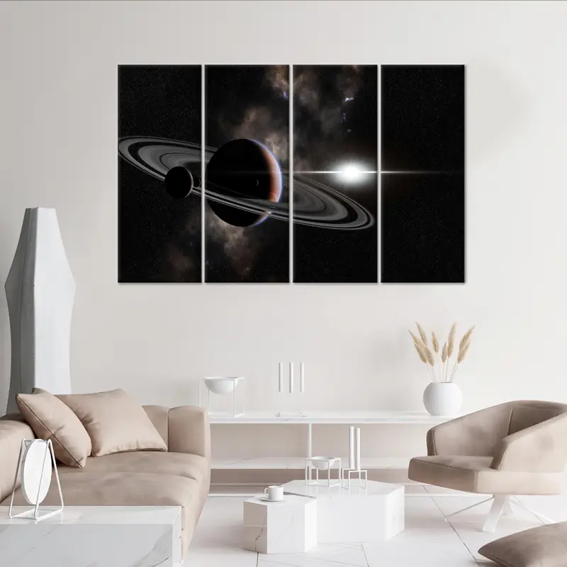 Saturn Canvas Art, Starry Sky Art, Galaxy Wall Decor, Planet Canvas Art, Home Decor Wall Art, Modern Art Decor,Galaxy Canvas, Wall Art Decor - 3