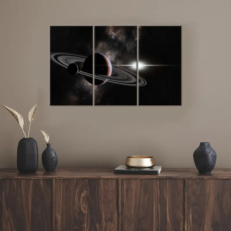 Saturn Canvas Art, Starry Sky Art, Galaxy Wall Decor, Planet Canvas Art, Home Decor Wall Art, Modern Art Decor,Galaxy Canvas, Wall Art Decor - 2