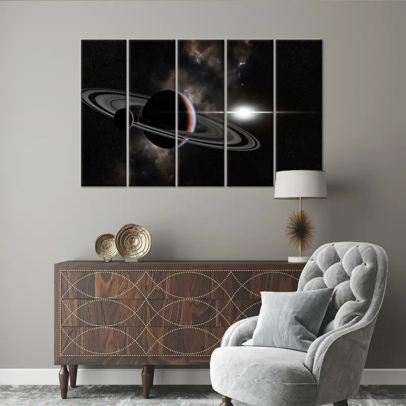 Saturn Canvas Art, Starry Sky Art, Galaxy Wall Decor, Planet Canvas Art, Home Decor Wall Art, Modern Art Decor,Galaxy Canvas, Wall Art Decor - 4