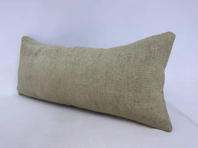 One Of A Kind Cushion, Kilim Pillow, Home Decor Pillow, Pillow Case, 16x36 Beige Pillow Case, Pillow for Couch, Vintage Pillow, Armchair Cushion - 4