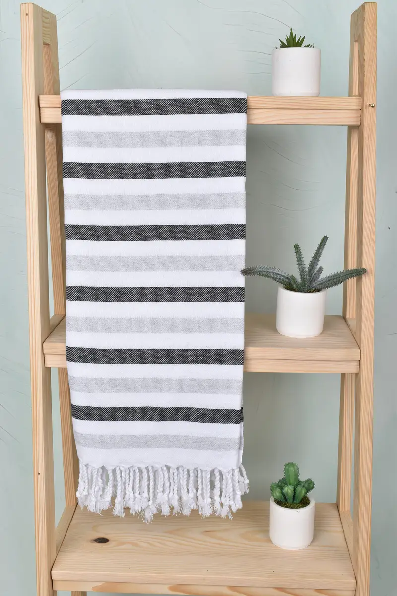 Wedding Day Gift For Bride, Custom Bath Towel, Bridesmaid Gift, Sand-free towel, Bachelor Towel, Quick-Dry Beach Towel, 70x40 Cotton Striped Towel - 8