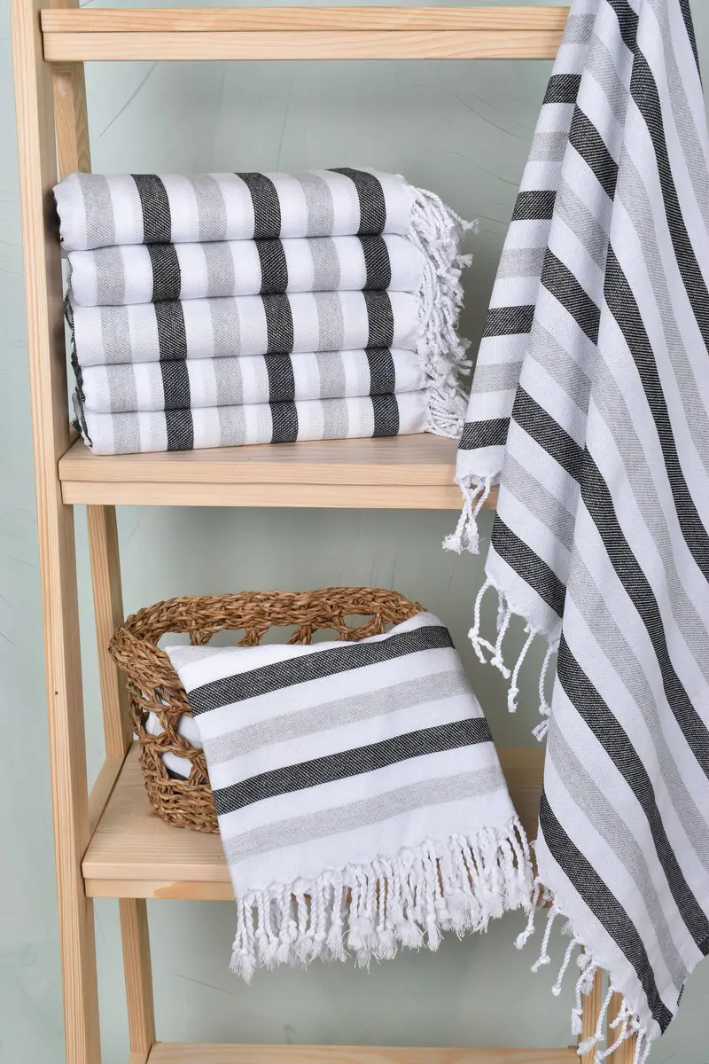 Wedding Day Gift For Bride, Custom Bath Towel, Bridesmaid Gift, Sand-free towel, Bachelor Towel, Quick-Dry Beach Towel, 70x40 Cotton Striped Towel - 3