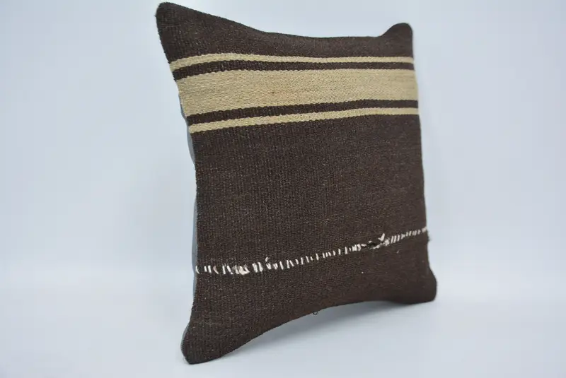 14x14 Brown Cushion, Home Decor Pillow, Kilim Pillow, Outdoor Cushion Case, Turkish Kilim Pillow, Pillow, Aztec Pillow Sham, One Of A Kind Pillow - 3