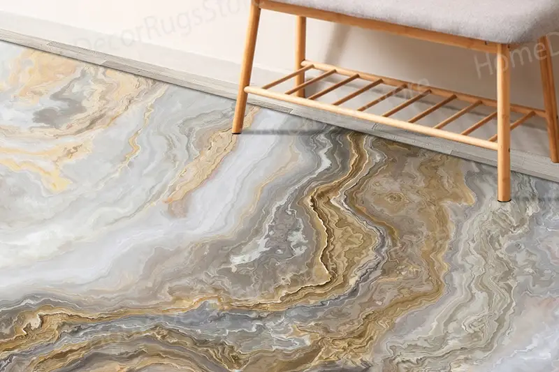 Alfombra con estampado de mármol en tonos suaves: lujo moderno para su espacio