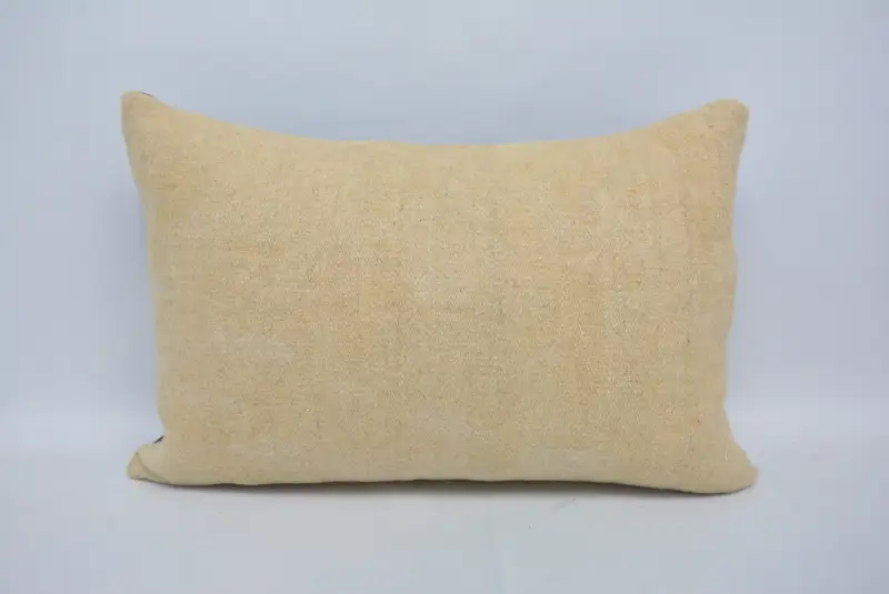 Vintage Pillow, Ethnical Kilim Rug Pillow, Toss Cushion Cover, Retro Throw Pillow, Pillow for Couch, 16x24 Beige Cushion Case, Pillow Case - 1