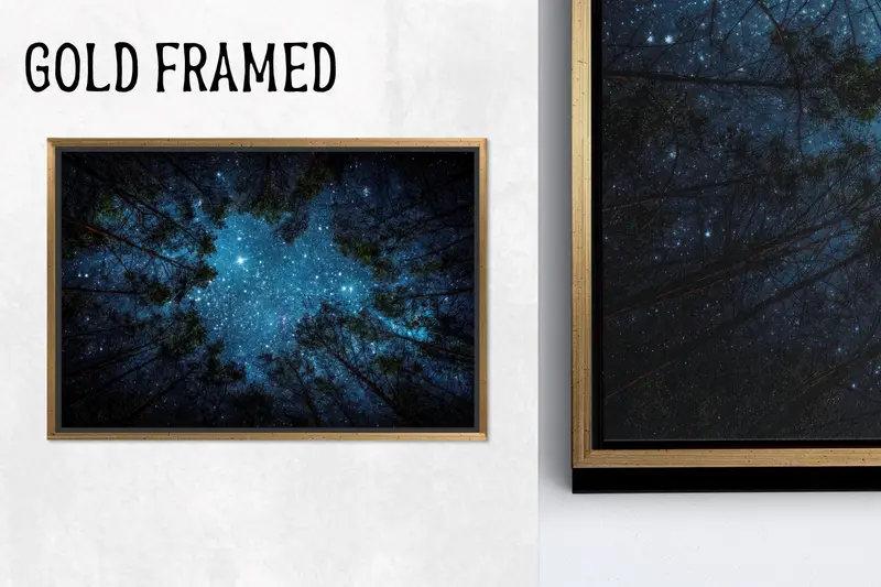 Büyüleyici Orman Gece Görünümü Baskılı Kanvas - Doğanın Huzuru