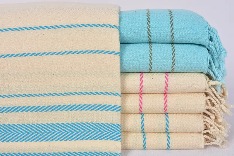 70x40 Cotton Striped Towel, Gift For Best Friend, Peshtemal Towel, Turkish Towel Beach, Embroidered Towel, Beach Bachelorette Party Decorations - 1