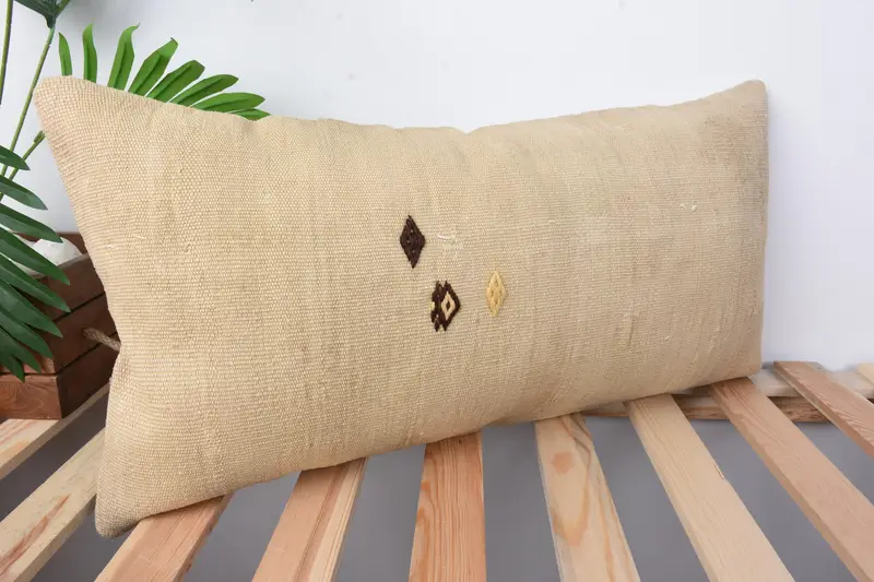Gift Pillow, 12x24 Beige Pillow Cover, Muted Pillow Cover, Pillow Sham, Turkish Kilim Pillow, Home Decor Pillow, Living Room Throw Cushion Case - 5