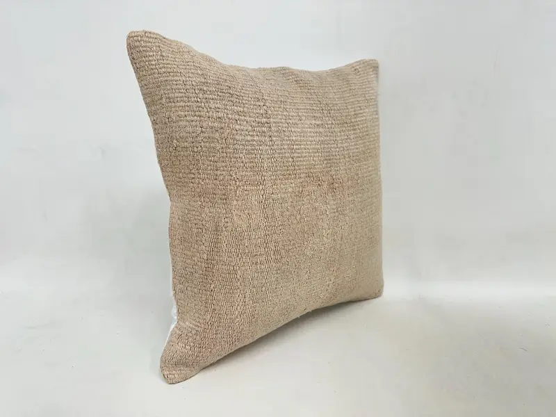Luxury Pillow Cover, Home Decor Pillow, Comfy Throw Cushion Case, 16x16 Beige Cushion, Pillow Cover, Pillow for Couch, Throw Kilim Pillow - 3