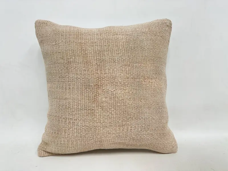 Luxury Pillow Cover, Home Decor Pillow, Comfy Throw Cushion Case, 16x16 Beige Cushion, Pillow Cover, Pillow for Couch, Throw Kilim Pillow - 1