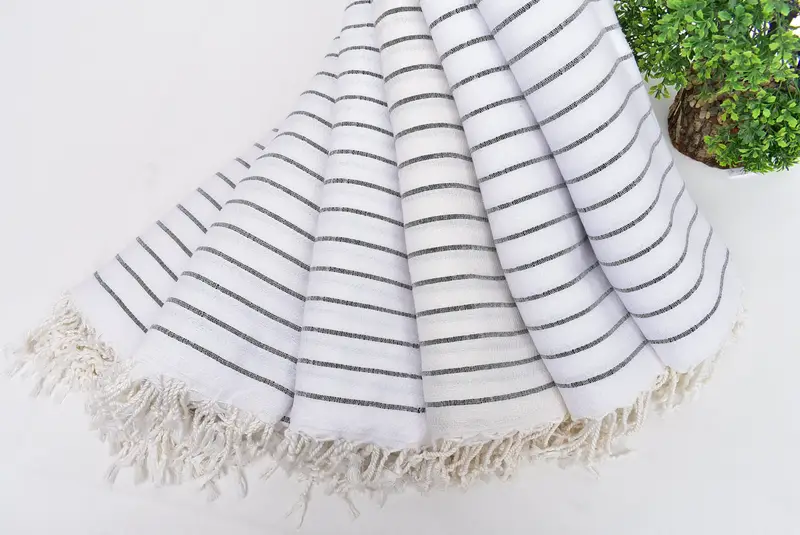 Peshtemal Towel, Eco-Friendly Turkish Towel, Turkish beach towel, 70x40 Cotton Striped Towel, Quick-Dry Beach Towel, Wedding Favors, Employee Gifts - 7