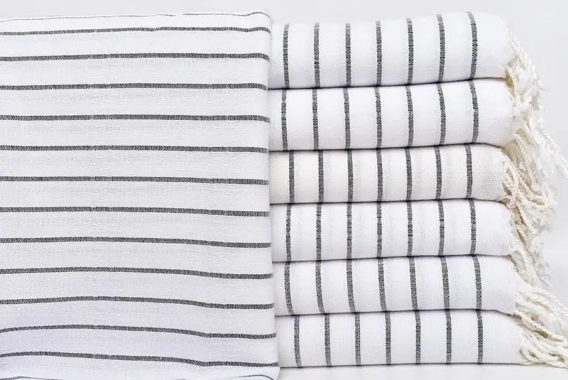 Peshtemal Towel, Eco-Friendly Turkish Towel, Turkish beach towel, 70x40 Cotton Striped Towel, Quick-Dry Beach Towel, Wedding Favors, Employee Gifts - 2