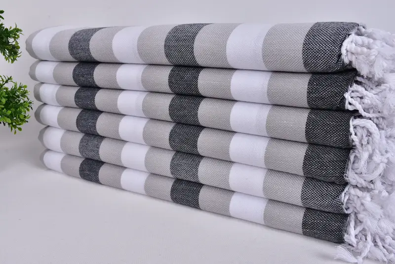70x40 Cotton Striped Towel, Custom Name Towel, Handmade Gift, Housewarming Gift, Peshtemal Towel USA, Spa Gift, Bachelor Gifts, Sand-resistant towel - 3