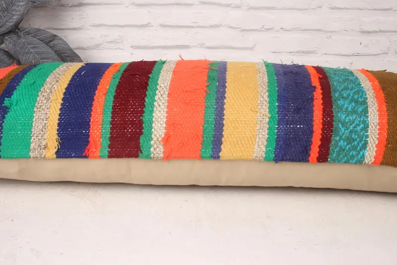 Boho Pillow, Cushion, Vintage Pillow, Boho Pillow Sham Cover, Ethnic Throw Cushion, Armchair Cushion Cover, 12x36 Green Pillow Case - 5