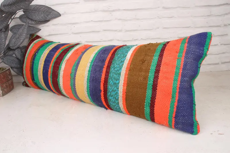 Boho Pillow, Cushion, Vintage Pillow, Boho Pillow Sham Cover, Ethnic Throw Cushion, Armchair Cushion Cover, 12x36 Green Pillow Case - 4