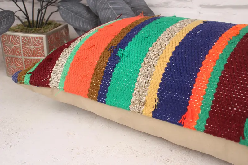 Boho Pillow, Cushion, Vintage Pillow, Boho Pillow Sham Cover, Ethnic Throw Cushion, Armchair Cushion Cover, 12x36 Green Pillow Case - 6