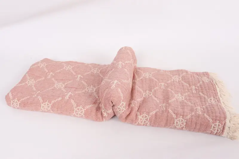 88x68 Cotton Marine Design Towel, Throw Blanket Couch, Tablecloth, Custom Wedding Gift From Bridesmaid, Housewarming Gift, Spa Gift - 6