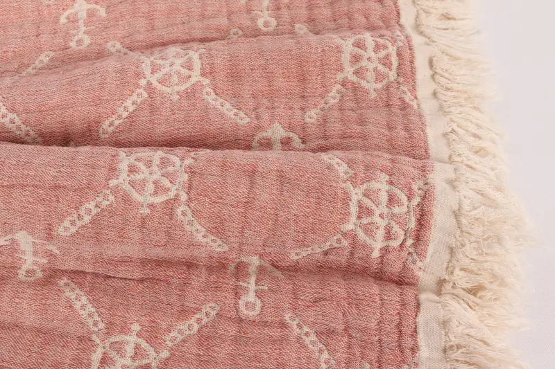 88x68 Cotton Marine Design Towel, Throw Blanket Couch, Tablecloth, Custom Wedding Gift From Bridesmaid, Housewarming Gift, Spa Gift - 8