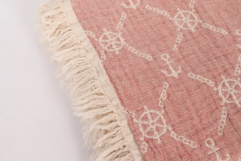 88x68 Cotton Marine Design Towel, Throw Blanket Couch, Tablecloth, Custom Wedding Gift From Bridesmaid, Housewarming Gift, Spa Gift - 7