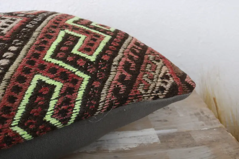 Kilim Pillow Cover, Pillow for Sofa, Ethnical Kilim Rug Pillow, 12x24 Blue Cushion Cover, Turkish Rugs Cushion Case, Cushion - 6