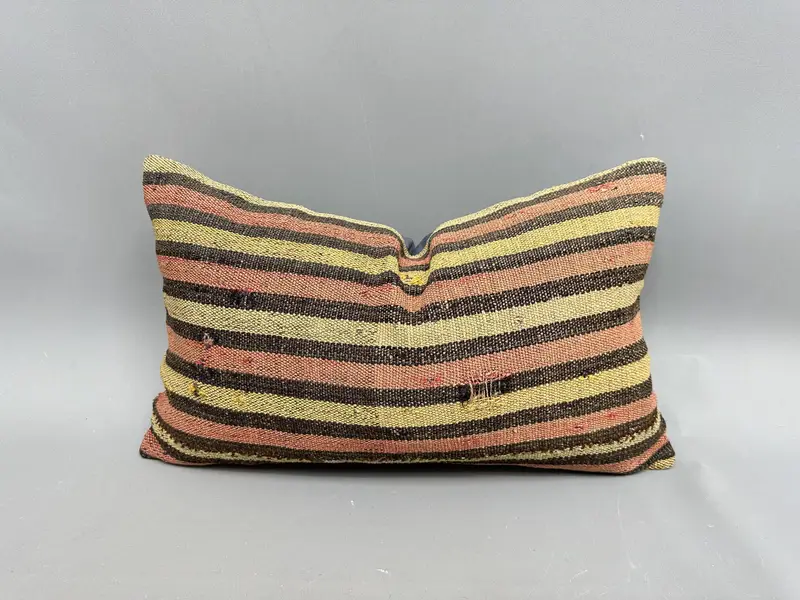 Handgewebtes türkisches Kelimkissen, 12x20 Zoll dekoratives Wurfkissen