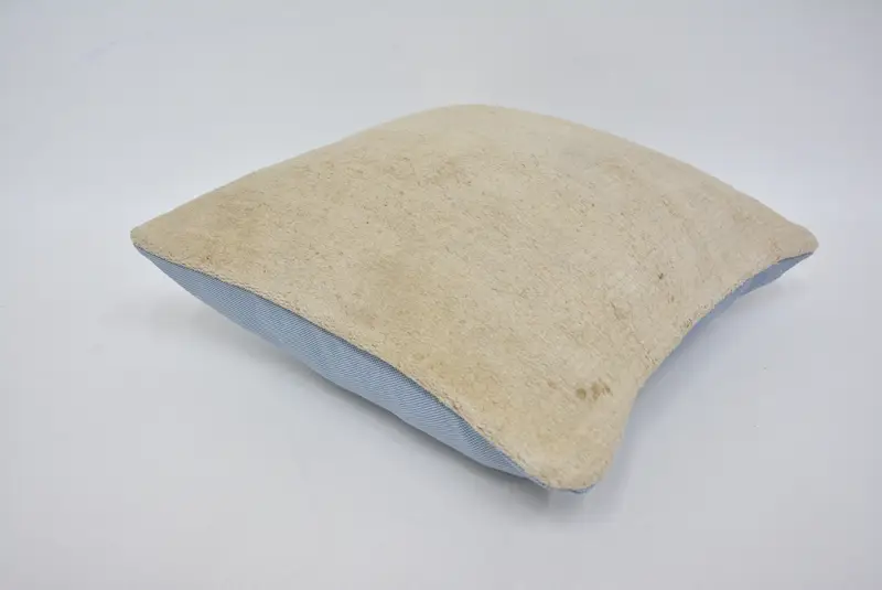 Cotton Cushion Cover, Boho Pillow Sham Cover, Cushion, Vintage Kilim Throw Pillow, 14x14 Beige Cushion, Kilim Pillow Cover - 6