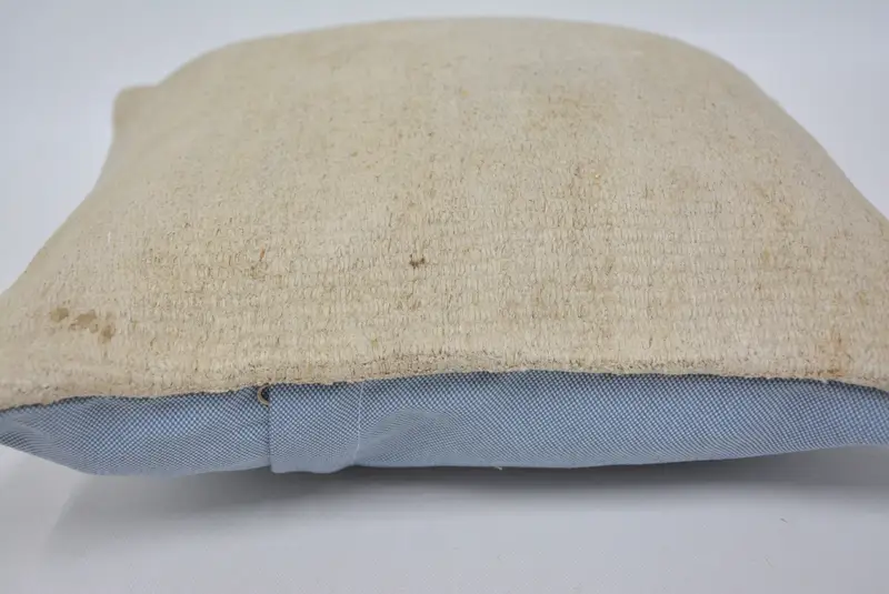 Cotton Cushion Cover, Boho Pillow Sham Cover, Cushion, Vintage Kilim Throw Pillow, 14x14 Beige Cushion, Kilim Pillow Cover - 5