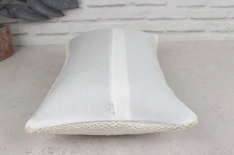 Turkish Kilim Pillow, 12x20 White Pillow Case, Pillow Sham, Aztec Cushion Cover, Boho Pillow, Neutral Throw Cushion Case, Vintage Kilim Throw Pillow - 5