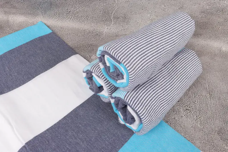 Quick-dry peshtemal, Grandma Gift, Family Gift Basket, Hammam towel, Personalized Turkish Towel, 68x40 Cotton Striped Towel, Yoga Towel - 7