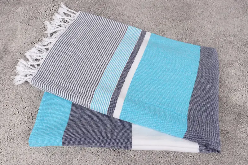Quick-dry peshtemal, Grandma Gift, Family Gift Basket, Hammam towel, Personalized Turkish Towel, 68x40 Cotton Striped Towel, Yoga Towel - 6
