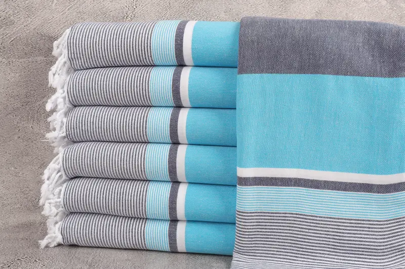 Quick-dry peshtemal, Grandma Gift, Family Gift Basket, Hammam towel, Personalized Turkish Towel, 68x40 Cotton Striped Towel, Yoga Towel - 1
