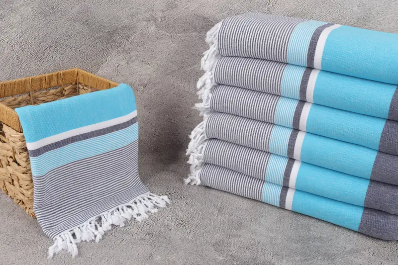 Quick-dry peshtemal, Grandma Gift, Family Gift Basket, Hammam towel, Personalized Turkish Towel, 68x40 Cotton Striped Towel, Yoga Towel - 3