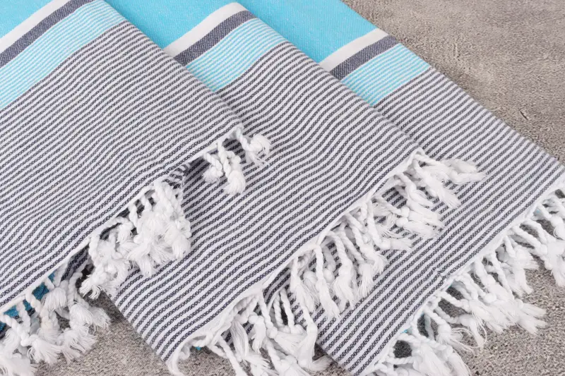 Quick-dry peshtemal, Grandma Gift, Family Gift Basket, Hammam towel, Personalized Turkish Towel, 68x40 Cotton Striped Towel, Yoga Towel - 5