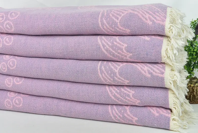 Girl Trip Party Gunst, Brautjungfergeschenk, 88x60 Baumwollmeerkreaturen und Meeresjungfrau -Designtuch, gewebte Decke, dekorative Decke, Hochzeitsbevorzugungen - 5
