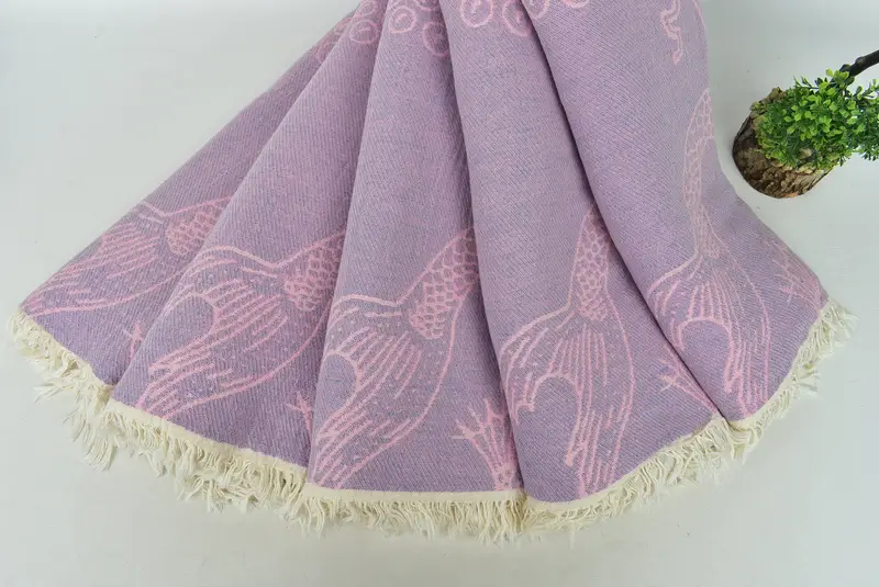 Girl Trip Party Gunst, Brautjungfergeschenk, 88x60 Baumwollmeerkreaturen und Meeresjungfrau -Designtuch, gewebte Decke, dekorative Decke, Hochzeitsbevorzugungen - 6