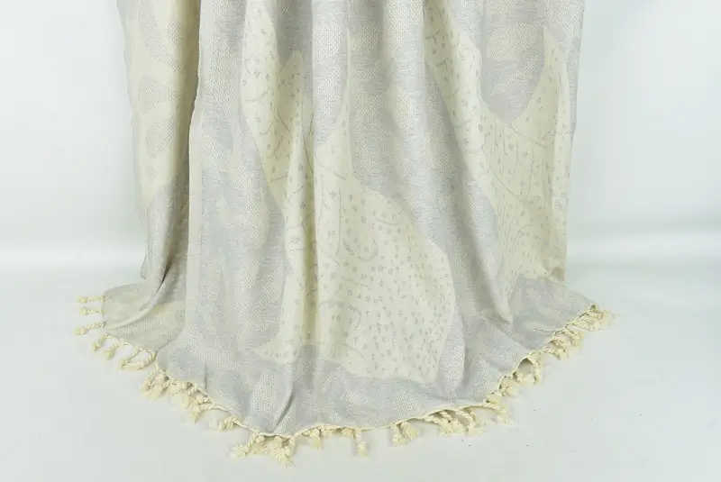 Turkish Blanket, Bachelorette Favor, Bridal Shower Gift, 100x92 Cotton Whale Design Towel, Beach Wedding Favor, Custom Wedding Gifts, Organic Throw - 2