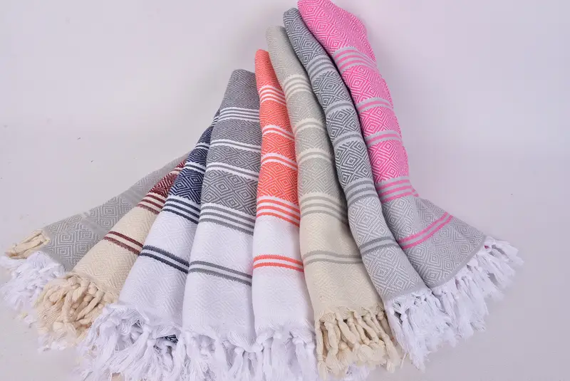 Employee Gifts, Luxury towel, Oversized lightweight Turkish bath towel USA, 70x40 Cotton Diamond Towel, Absorbent towel, Personalized Turkish Towel - 6
