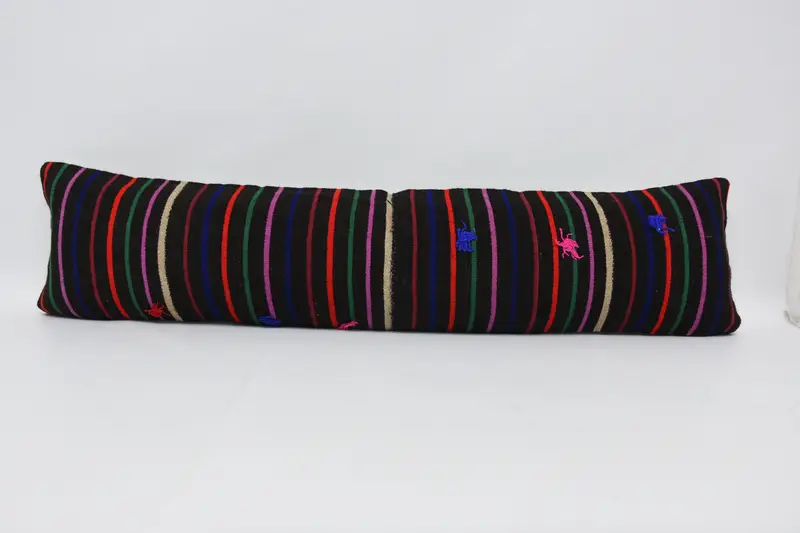 Throw Antique Pink Cushion, Striped Wool Holiday Decor Room Makeover Euro Sham - 1