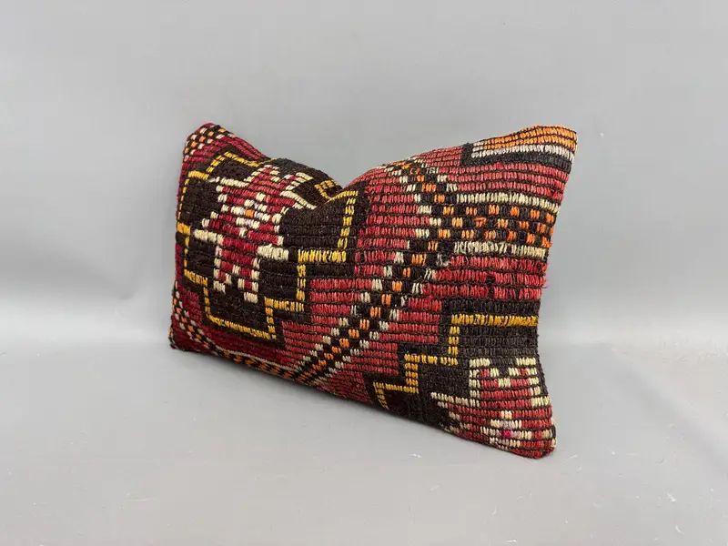 12x20 Red Cushion Case, Pastel Pillow, Vintage Pillow, Interior Designer Pillow, Handwoven Pillow Case, Turkish Pillow, Pillow - 3