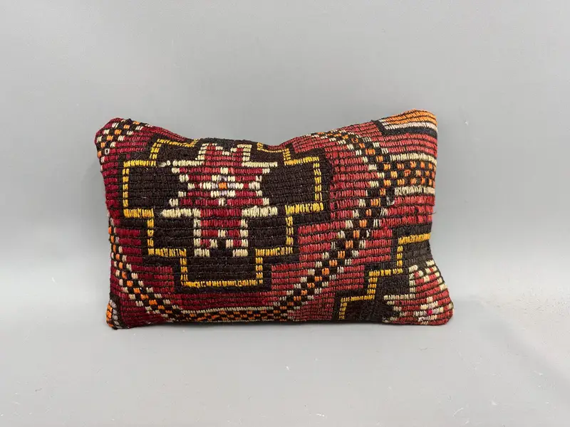 12x20 Red Cushion Case, Pastel Pillow, Vintage Pillow, Interior Designer Pillow, Handwoven Pillow Case, Turkish Pillow, Pillow - 4