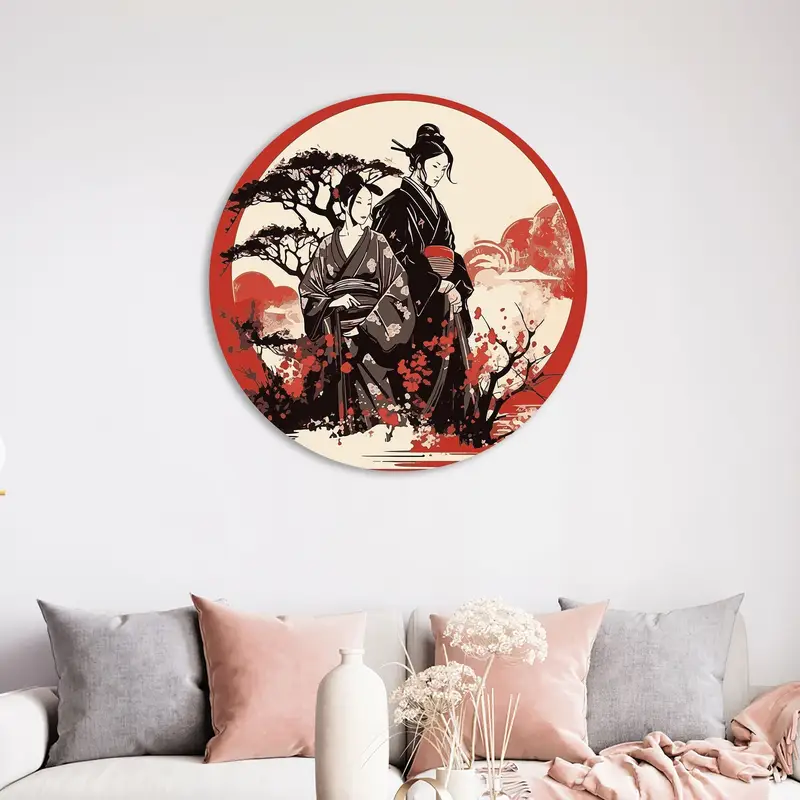 Trendy Japanese Woman Art: Printed Canvas for Elegant Home Decor