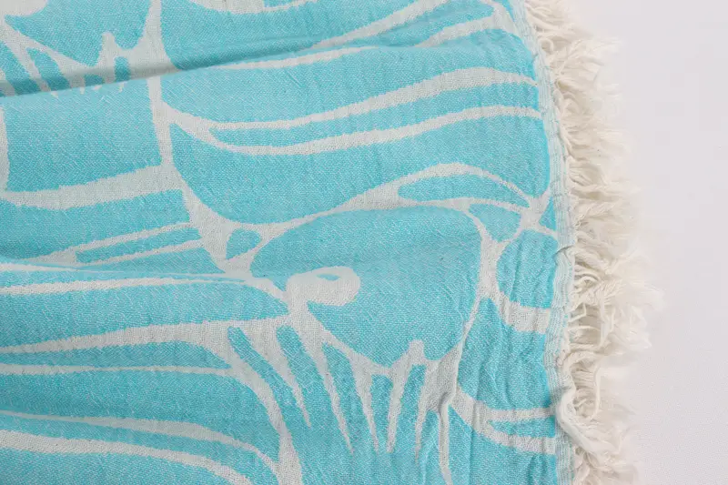 Woven Blanket, Custom Wedding Gifts, Bachelorette Party Favors, Personalized Bridesmaid Gift, Oversized Beach Towel, 70x60 Cotton Fish Design Towel - 8