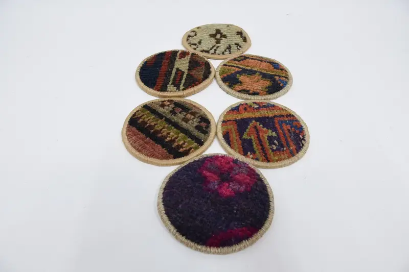 Bohemian Round Coasters, Brown and Bronze Coaster Set