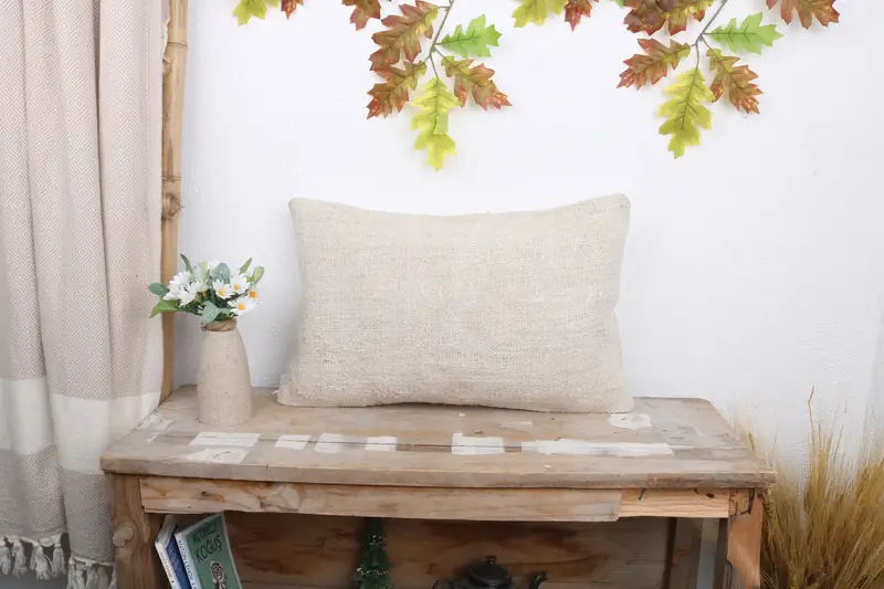 Antique Pillows, Oriental Pillow Case, Vintage Pillow, Boho Pillow Sham Cover, Cushion Cover, 12x20 White Pillow Sham, Patio Pillow Cover - 1