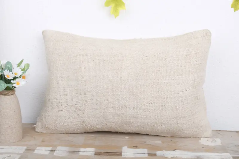 Antique Pillows, Oriental Pillow Case, Vintage Pillow, Boho Pillow Sham Cover, Cushion Cover, 12x20 White Pillow Sham, Patio Pillow Cover - 2