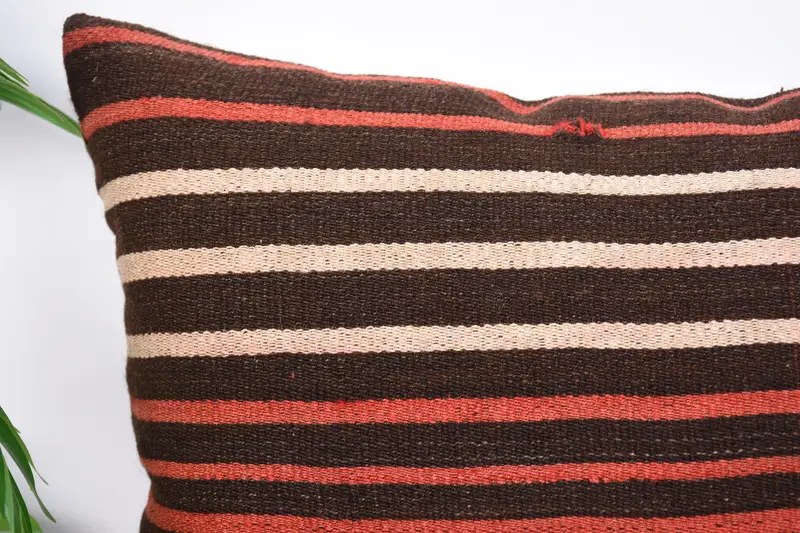 20x20 Brown Cushion, Throw Kilim Pillow, Pillow, Authentic Pillow Sham, Outdoor Patio Cushion, Boho Pillow, Kilim Pillow Cover - 2