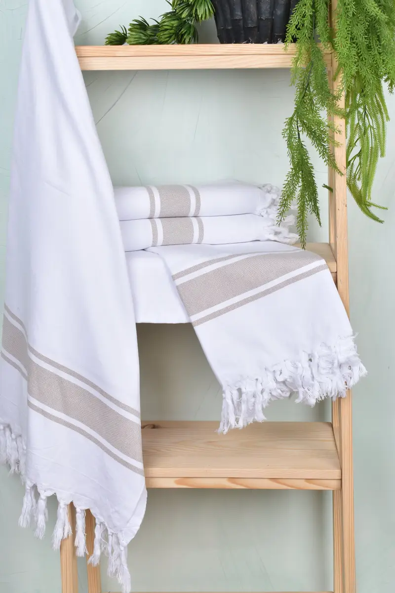 Wedding Day Gift For Bride, 70x40 Cotton Striped Towel, Turkish Towel USA, Sand-free peshtemal towel for the beach, Summer Gift, Turkish Towel Beach - 6