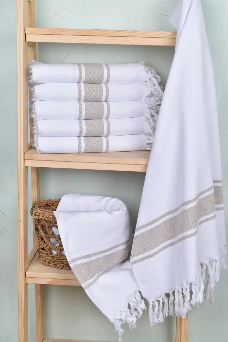 Wedding Day Gift For Bride, 70x40 Cotton Striped Towel, Turkish Towel USA, Sand-free peshtemal towel for the beach, Summer Gift, Turkish Towel Beach - 3