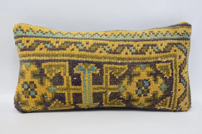 Farmhouse Cushion, 8x16 Orange Pillow Cover, Sofa Pillow, Turkish Pillow, Pillow Sham, Kilim Cushion Sham, Kilim Pillow - 1